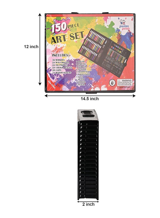 Toyland 150 Pieces Kids Art Set with Drawing & Coloring Tools | Creative Art Kit - Image 4